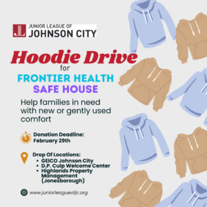 graphic promoting hoodie drive with details. 