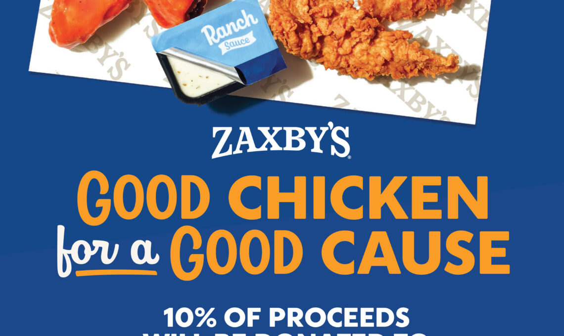 poster promoting Junior League of Johnson City's fundraising event at Zaxby's on North Roan Street held on April 23rd from 5 p.m. until 8 p.m.